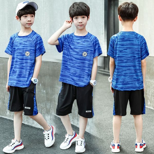 

boys summer 2019 new set boys and children summer children foreign flavor sports two-piece in the big quick-drying l children's