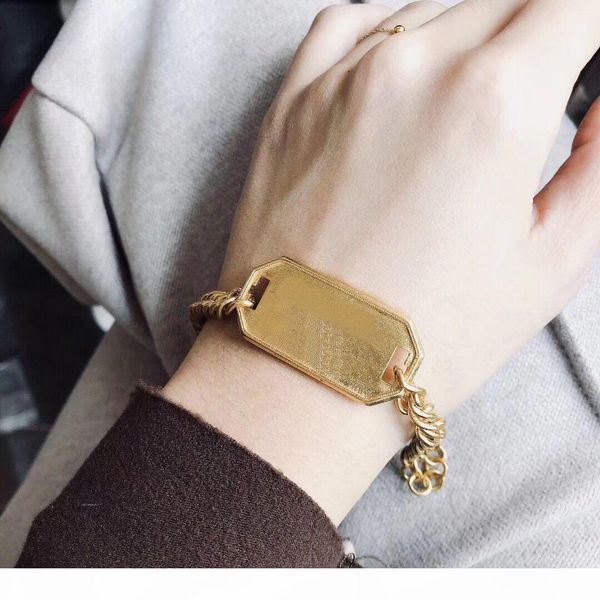 

have stamps fashion brand gold designer bracelets for lady women party wedding lovers gift engagement luxury jewelry for bride with box, Black