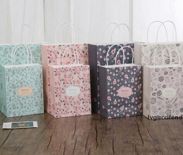 

floral craft gift bag flowers craft paper candy gift bag for christmas wedding party favors 25*10*31.5cm
