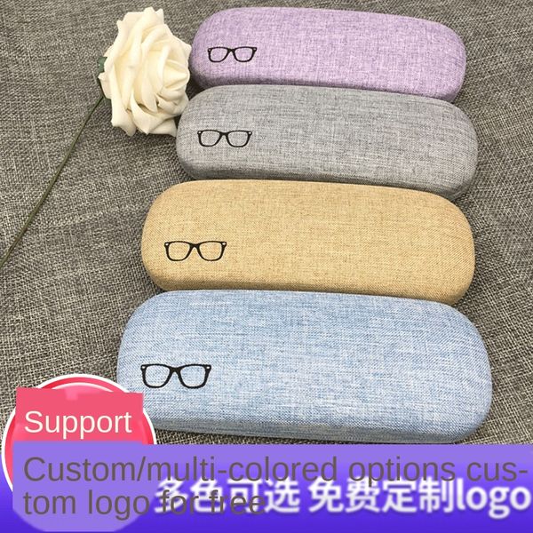 

linen large shuttle case glasses case glasses box multi-color optional large quantity preferential, Blue