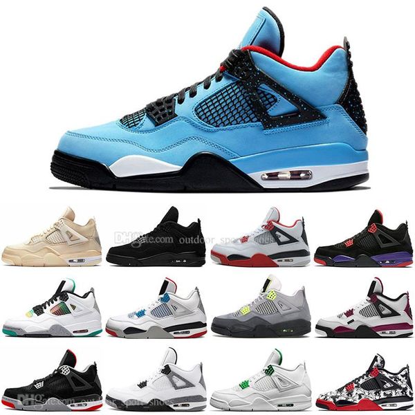

2020 sail 4 4s black cat white cement what the fire red mens basketball shoes cactus jack loyal blue men women sports sneakers