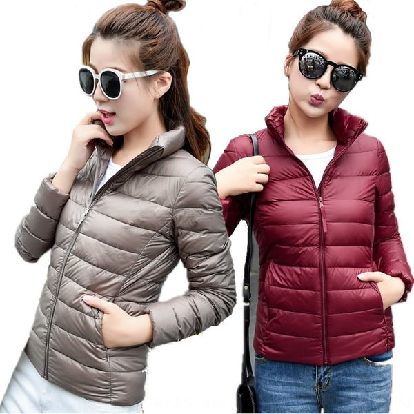 

bixxd 2019 winter new women's light and portable candy color short stand jacketcandy down jacket collar horizontal down jacket women , Black