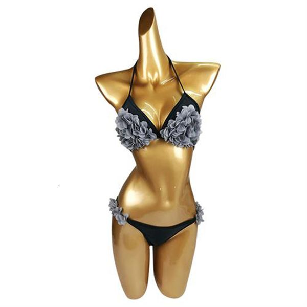 

новый 2020 hot sexy bikini set женщины push up новый цветка шнурка пляжа купальный костюм бинт холтер купальники купальник, White;black