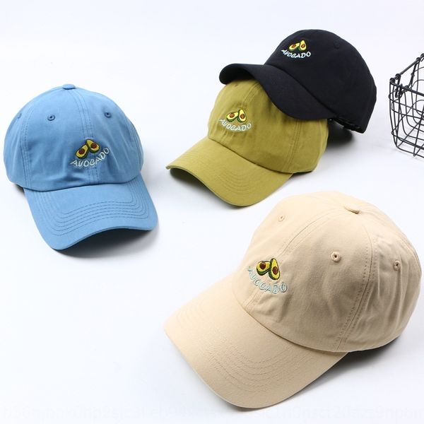 

ins hat female summer fresh embroidered baseball avocado embroidery baseball cap korean style all-match soft cap male, Blue;gray