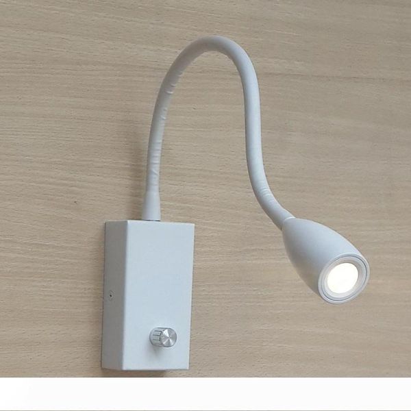 

ch art deco wall lights knob dimmer switch flexible hose cree led 3w 200lm bullet shape lampshade white paint rust-proof