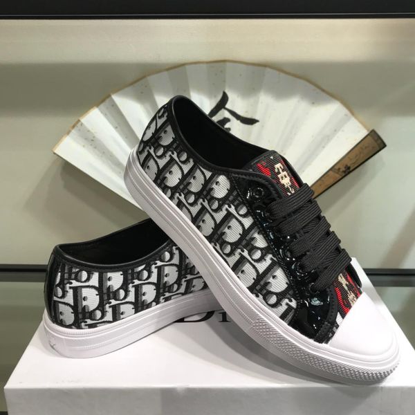 

2019t spring and summer new printing letters fashion casual shoes men's shoes comfortable breathable low shoes original box packaging 3, Black