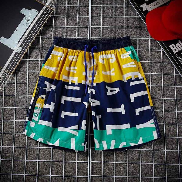 

mens pants high hip-hop elastic waist shorts pants fashion printed casual loose beach pants size :-3xl, White;black
