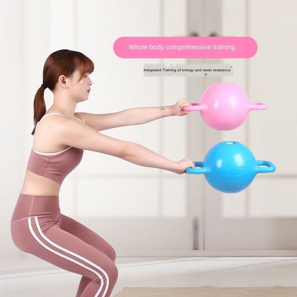 

fitness yogadumbbell flat bottom kettle bell binaural handle water injection sports equipment pu lati yoga shaping