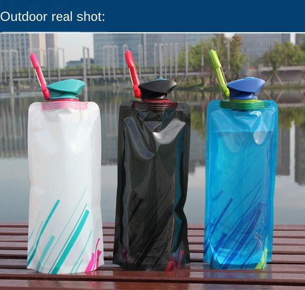 

folding portable folding bag mountaineering travel storage water water cup bag large caliber portable drinking cup