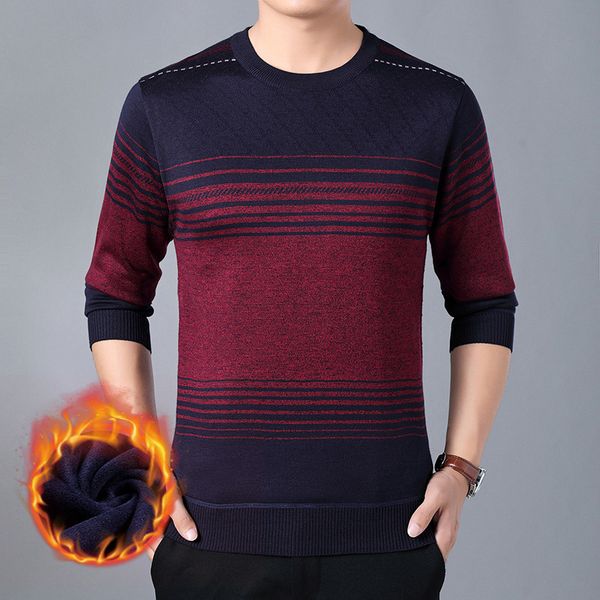 

men's cotton pullover autumn winter warm thick patchwork slim fit o-neck long sleeve clothes knitted wool casual male sweaters, White;black