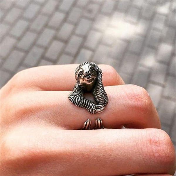 

vintage sloth rings fashion retro style adjustable sloth rings for women men jewellery, Golden;silver
