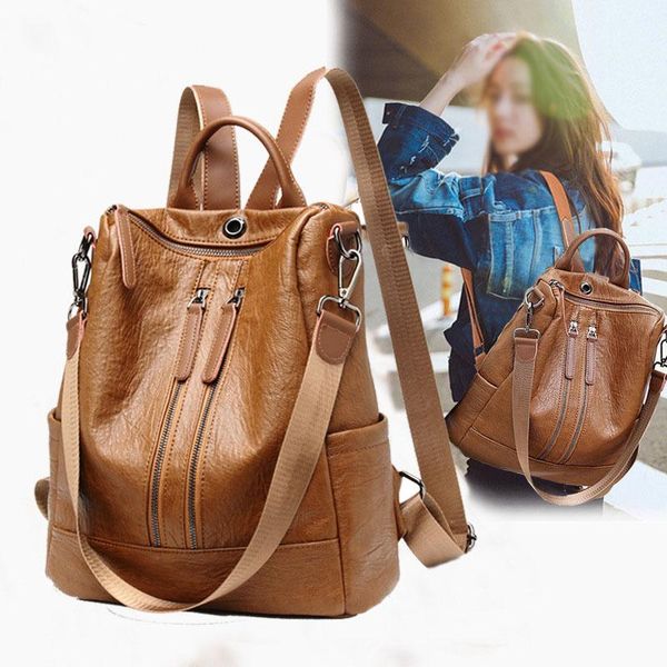 

fashion backpack women 2020 autumn and winter new products korean style trendy versatile soft leather backpacks casual travel bag