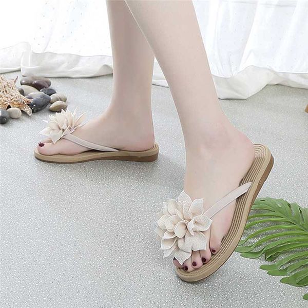 

women summer flip flops causal flower slippers ladies slip on flat shoes female fashion non slip slides beach sandals new, Black