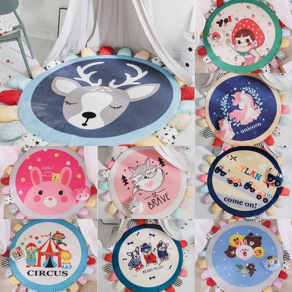 

ins children's sun petals round suede carpet floor mat living room bedroom game carpet baby climbing mat removable and washable