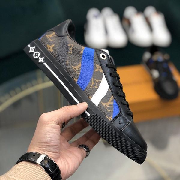 

2020h new limited edition luxury design mens leather printed sneakers all-match fashion mens casual shoes mens banquet shoes size: 38-451, Black