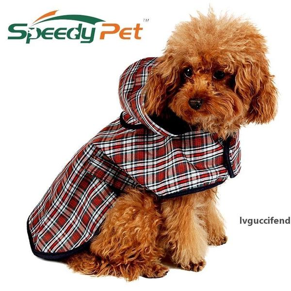 

pet apparel dog clothes dog raincoat pet jacket reflective rain pet waterproof coat plaid dog poncho teddy raincoat s/m/l/xl t200328