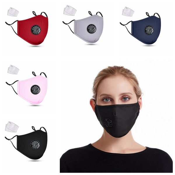 

breathing valve face mask dustproof breathable cotton protective mask washable reusable cycling masks with 2 filter pad cca12332