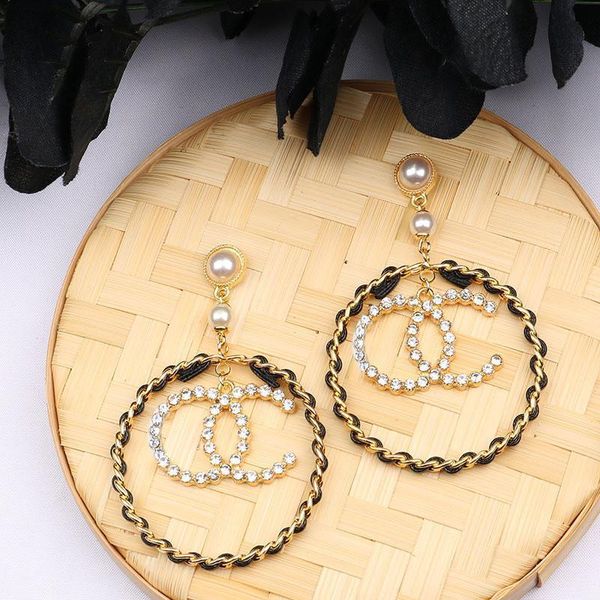 

european and american letter long earrings japanese and korean fashion ball with pearl and diamond earrings selling jewelry, Golden;silver