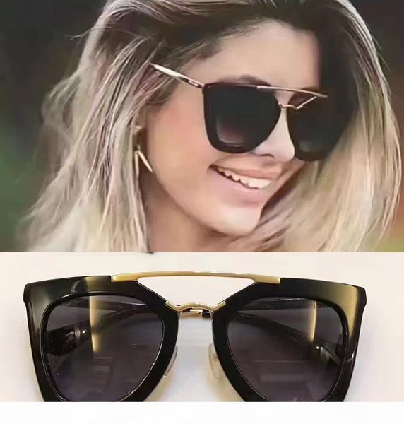 

2017 designer women sunglasses spr09qs cinema in black grey gradient lenes sunglass brand new with box, White;black