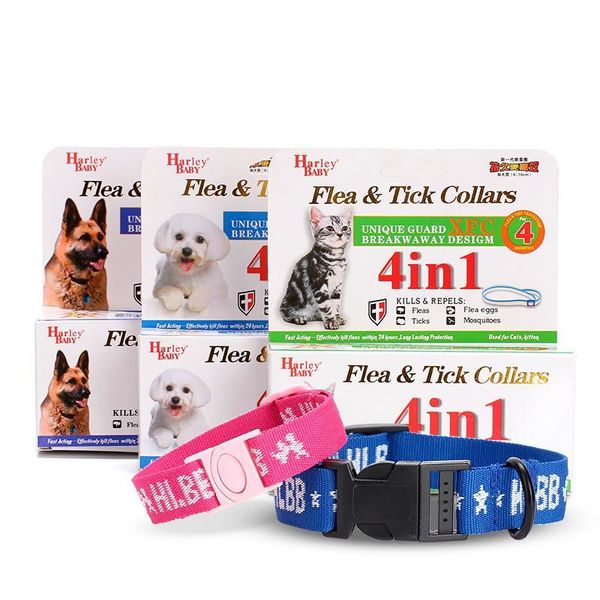 

four in one pet collar safe flea and tick collars for dogs adjustable puppy chaplet plastic buckle 4 9rc b r 65pcs