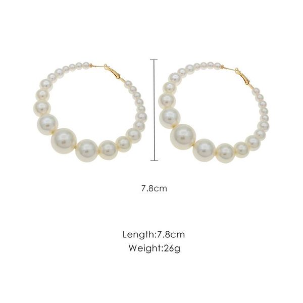 

exaggerated new circle imitation pearl earrings female temperament atmosphere wild personality earrings j190630, Golden