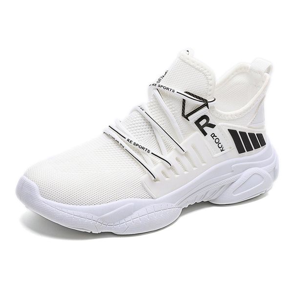 

2020 summer breathable sneakers men comfortable outdoor jogging tenis sport high shoes men lace-up lightweight casual shoes, Black