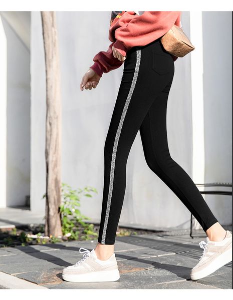 

womens leggings pants winter women high waist leggings leggins sport women casual fitness new trends, Black