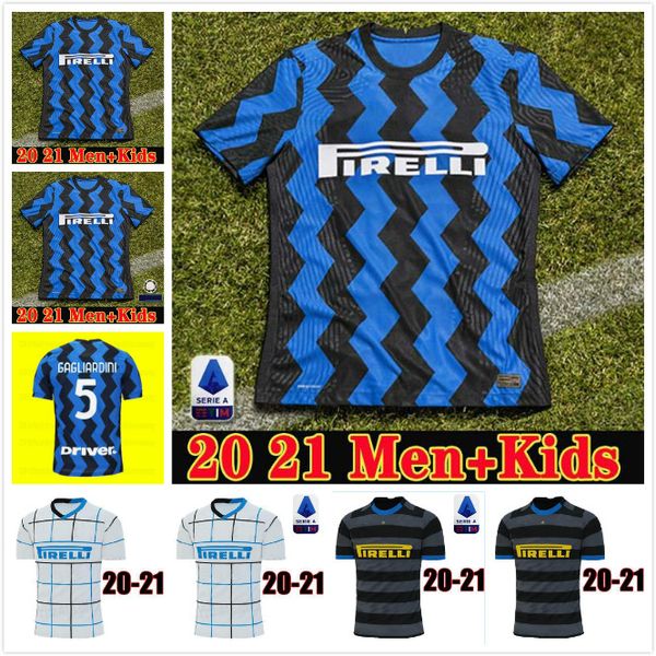 

2020 2021 eriksen lukaku lautaro inter home away milan soccer jerseys barella 19 20 21 football shirt men kids kits sets uniform, Black;yellow