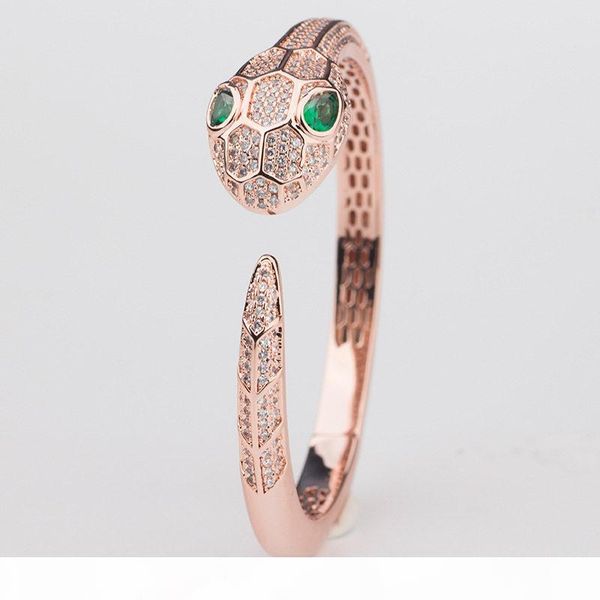

designer luxury bangles fashion big snake head casual bracelets quality mens womens wedding wristlet rose silver bangles couples wristbands, Black