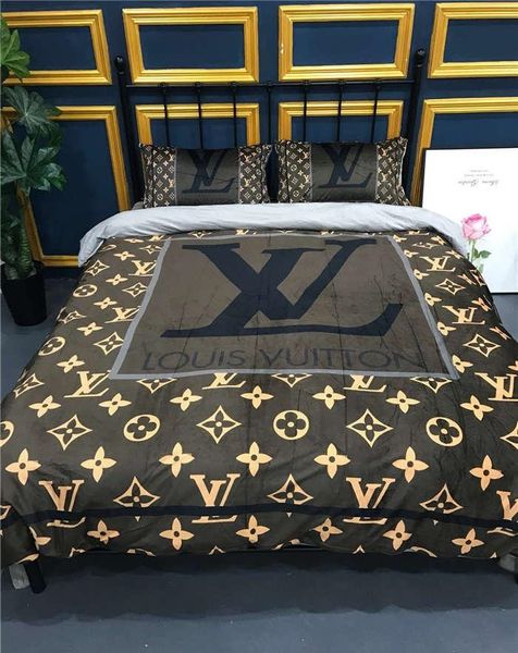 

2020new home beddingsuit geometric pattern home bedding modern style beddingset 4pcs v letter printed pilleow cover home textile