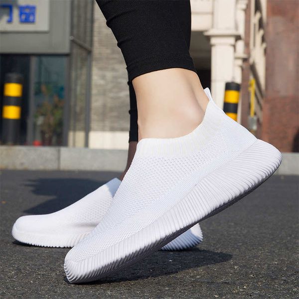 

women's sneakers big size running shoes for women slip on white sports shoe mesh sport shoes woman light soft sock footwear i1
