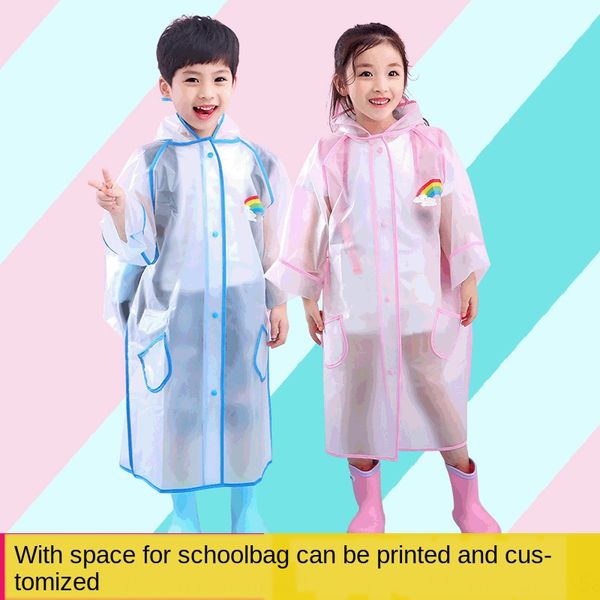 

new cloak cloak outdoor eva baby poncho bag men and women children fashion cartoon transparent raincoat, Red;brown