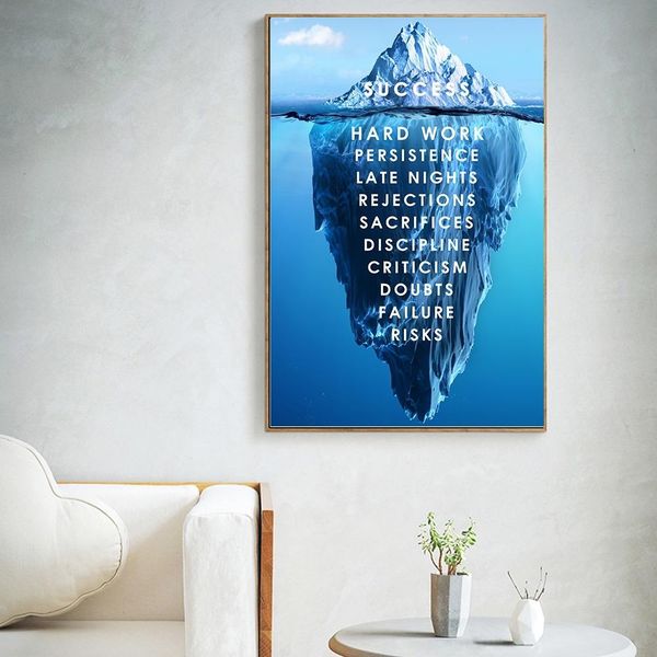 

modern iceberg of success canvas painting nordic landscape motivational posters & prints wall art pictures for living room home decor