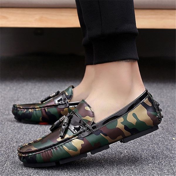 

casual soft leather shoes slip on men's fashion striped moccasin peas shoes flat bottom lazy one pedal loafers men big size 48, Black