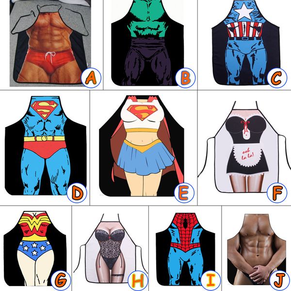 

sexy забавный фартук для halloween party digital printed polyester кухня фартуки мужчины женщины мультфильм фартуки bibs барбекю приготовлен