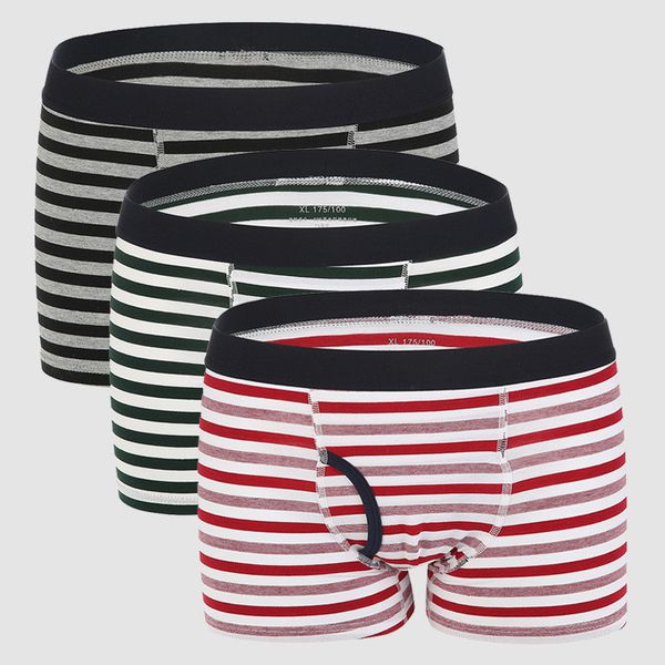 

fashion striped contrast color daily boxers casual high elasticity comfortable mens boxers underpants mens designer breathable underwear, Black;white