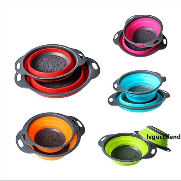 

home folding silicone strainer creative kitchen fruit filter basket vegetable strainer collapsible colander kitchen accessories ysy254