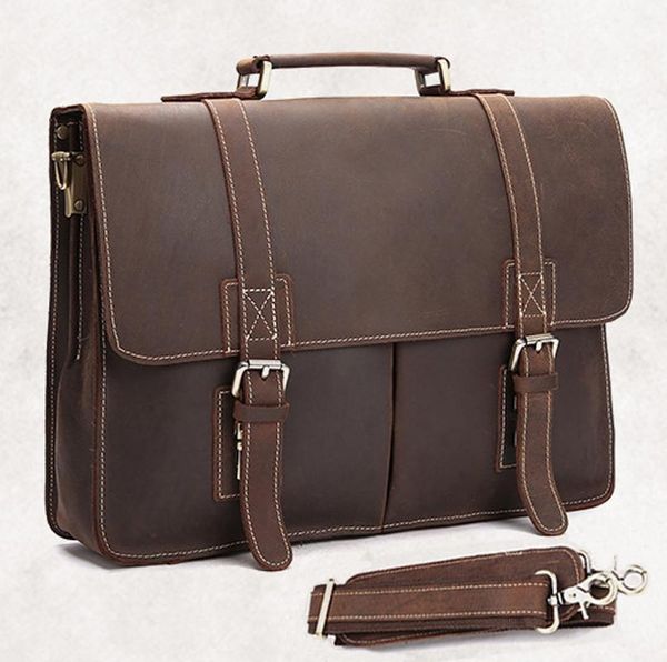 

vintage crazy horse genuine leather men briefcase business bag men leather briefcase lapbag male tote handbag shoulder