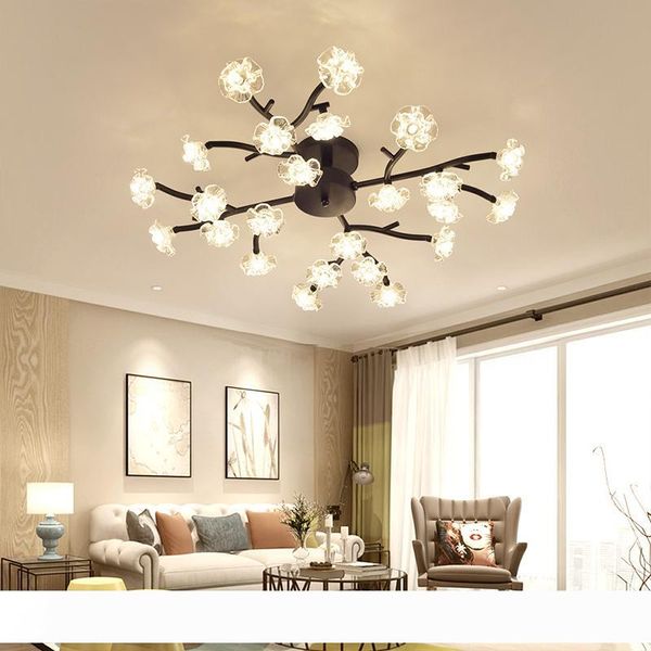 

Nordic ceiling lamp flower crystal ceiling light for living room bedroom home lighting fixtures lustre luminiare lamp