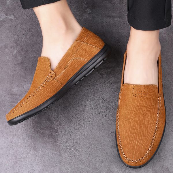 

genuine leather men casual shoes new mens loafers moccasins breathable slip on black driving shoes plus z 37-45 formal dress %