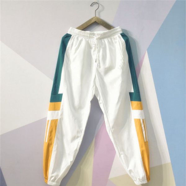 

mens конструктора jogger брюки случайных брюки хип-хоп брюки мода марка sweatpants stripes panalled карандаш jogger брюки плюс 2 цвета, Black