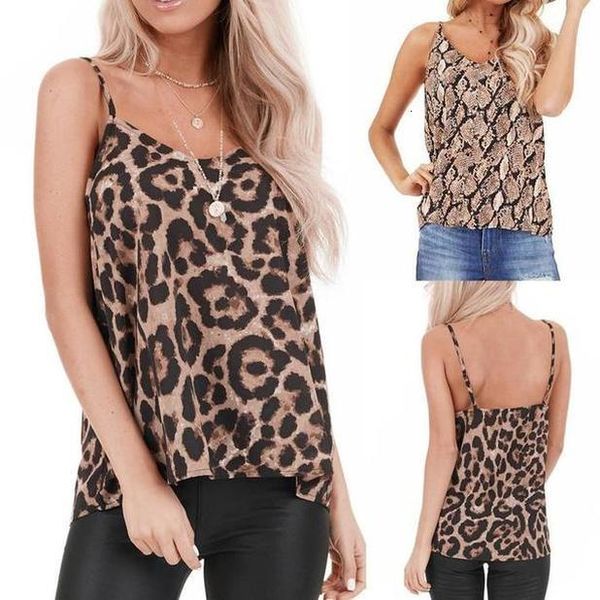 

2020 womens button down v neck strappy leopard loose casual sleeveless zomer hollow out strand vest zomer mode kleding 20, White