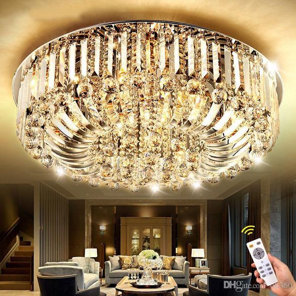 

new modern stainless steel k9 crystal led e14 chandelier room ceiling light pendant lamp lighting 50cm 60cm 80cm