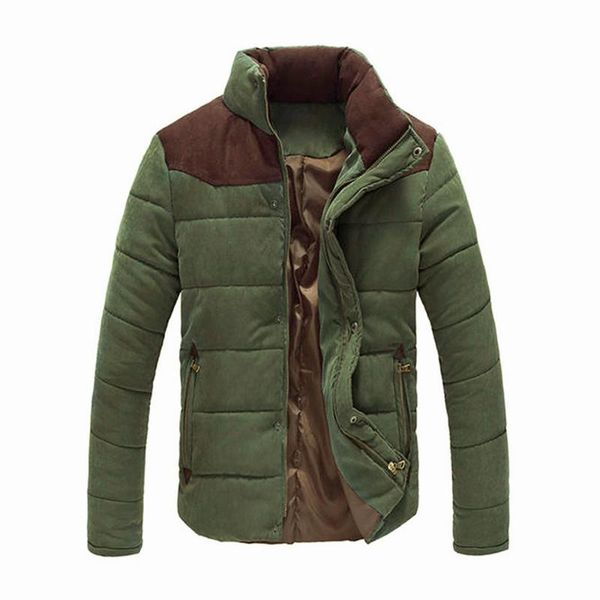 

men's down & parkas winter jacket fashion blouson homme male stand collar business coat casual keep warm splice cotton clothing, Black