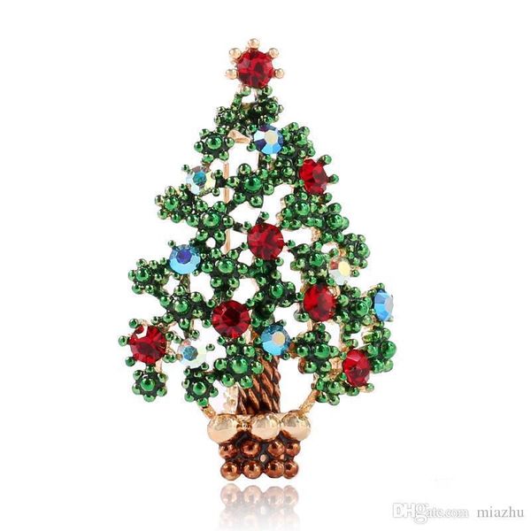 

wholesale fashion accessories rhinestone green tree with 18k gold plated christmas brooch pin, Gray