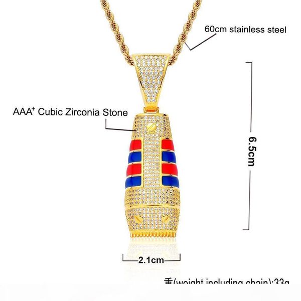 

i men 's razor pendant &necklace hip hop jewelry men 's colorful cubic zircon with rope chain for fashion, Silver