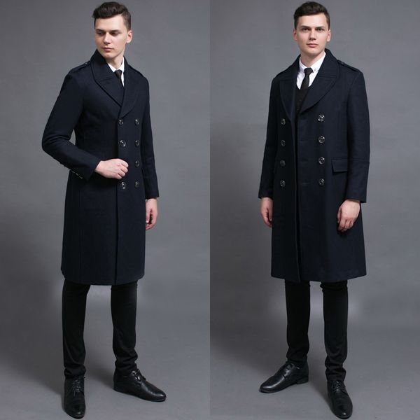 

new long wool шинель mens luxury отложной воротник двойной брестед мужские куртки и пальто плюс размер 6xl человек ватные куртки, Black