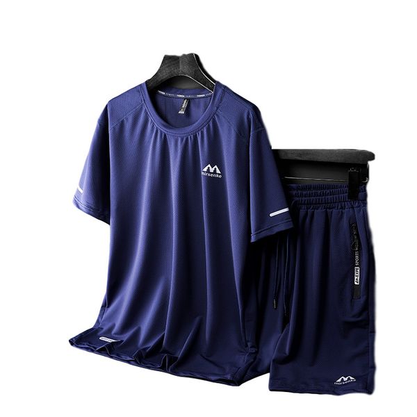 

Men's Tracksuits 2020 Summer Fashion New Mens Two-piece T-shirt Suit Casual Men Active Breathable Thin Suits 3 Colors Plus Size L-8XL