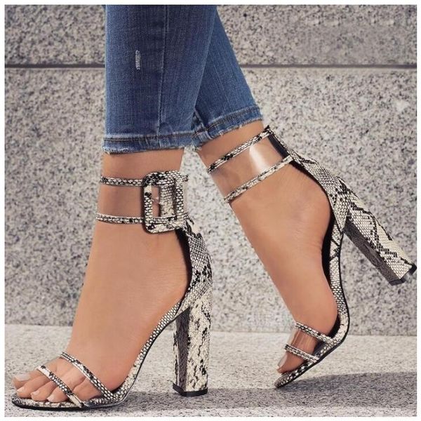 

women sandals fashion transparent super high square heel summer shoes women pump plus big size 43 woman 2020 sandal, Black