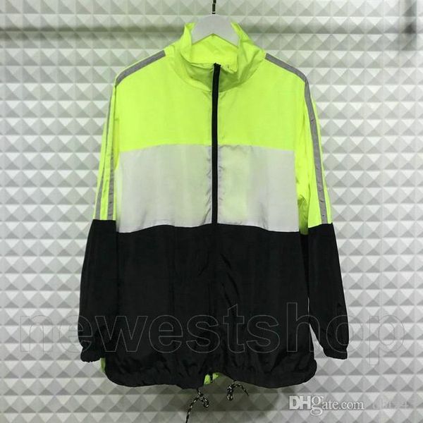 

2020 fashion designer summer for mens clothing thin windbreaker letter print patchwork color mesh inside zip streetwear outwear jacket, Black;brown